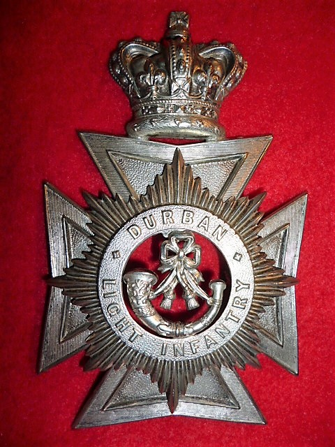 Durban Light Infantry Victorian OR's Helmet Plate circa 1895-1902